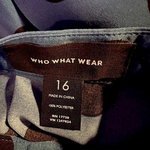 Blue black polka dot midi skirt - size 16 - Picture 3 of 5